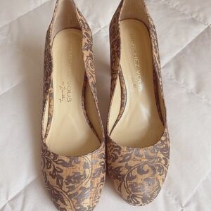 MARCHEZ VOUS Cork Beige Platform Heel